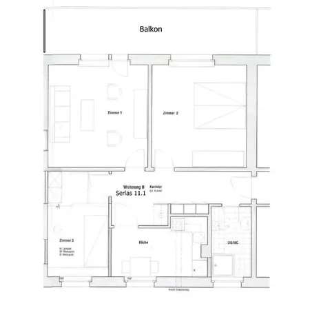 S11-1 - 70m2 Mit Seeblick, Balkon, Serlas, Parkplatz アパート サンモリッツ